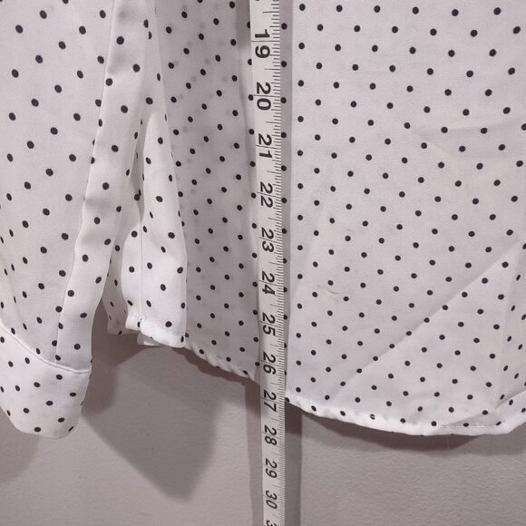 Anne Klein White Top Polka Dot Long Sleeve Size Medium - 3FOR$25 - - Picture 6 of 8
